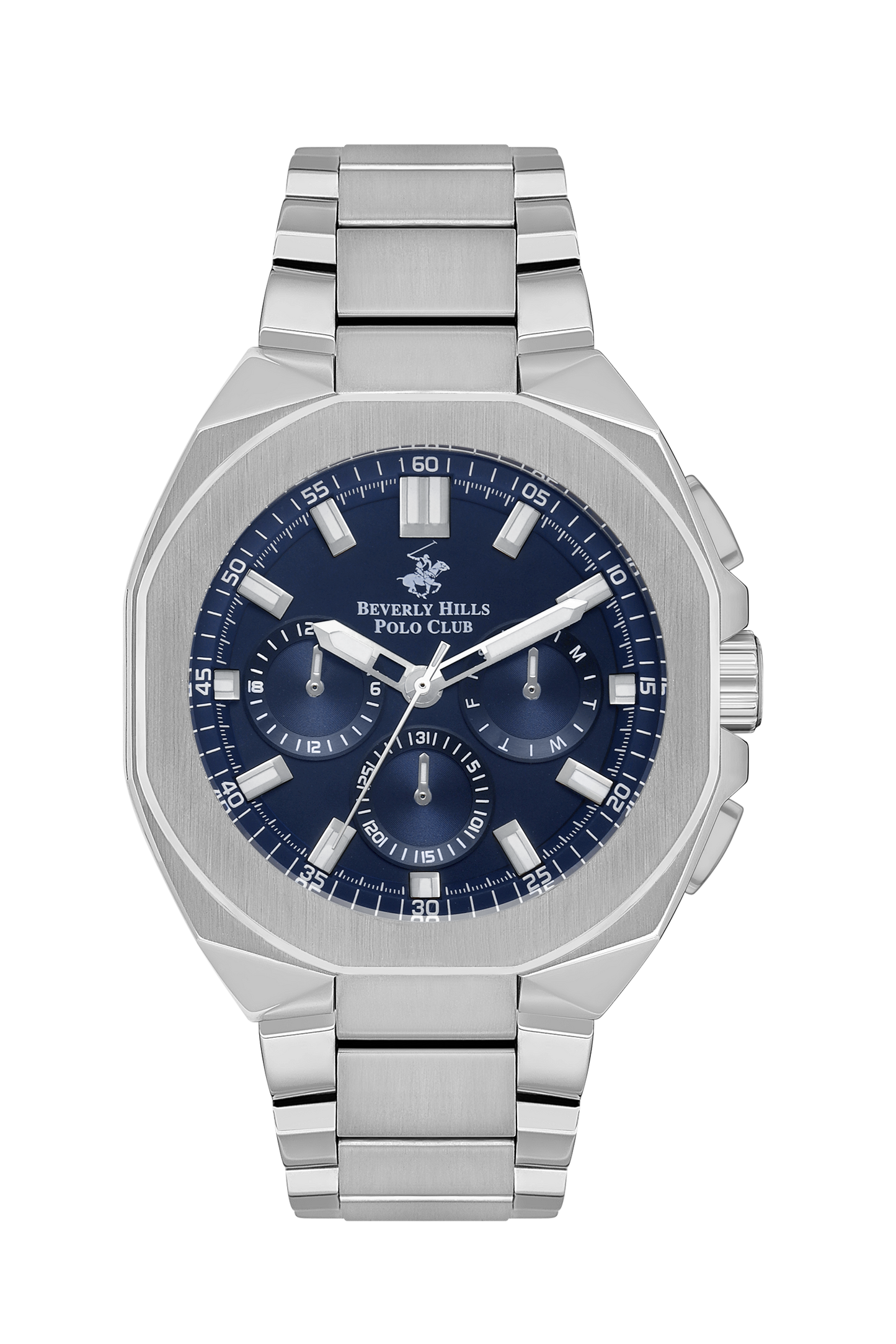 B.H. POLO CLUB REMINGTON SILVER ST. STEEL DARK BLUE DIAL MULTIFUNCTION FOR MEN