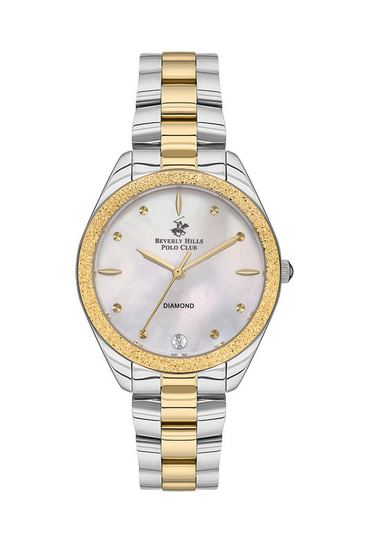 B.H. POLO CLUB AZALEA SILVER & GOLDEN WHITE DIAL FOR WOMEN