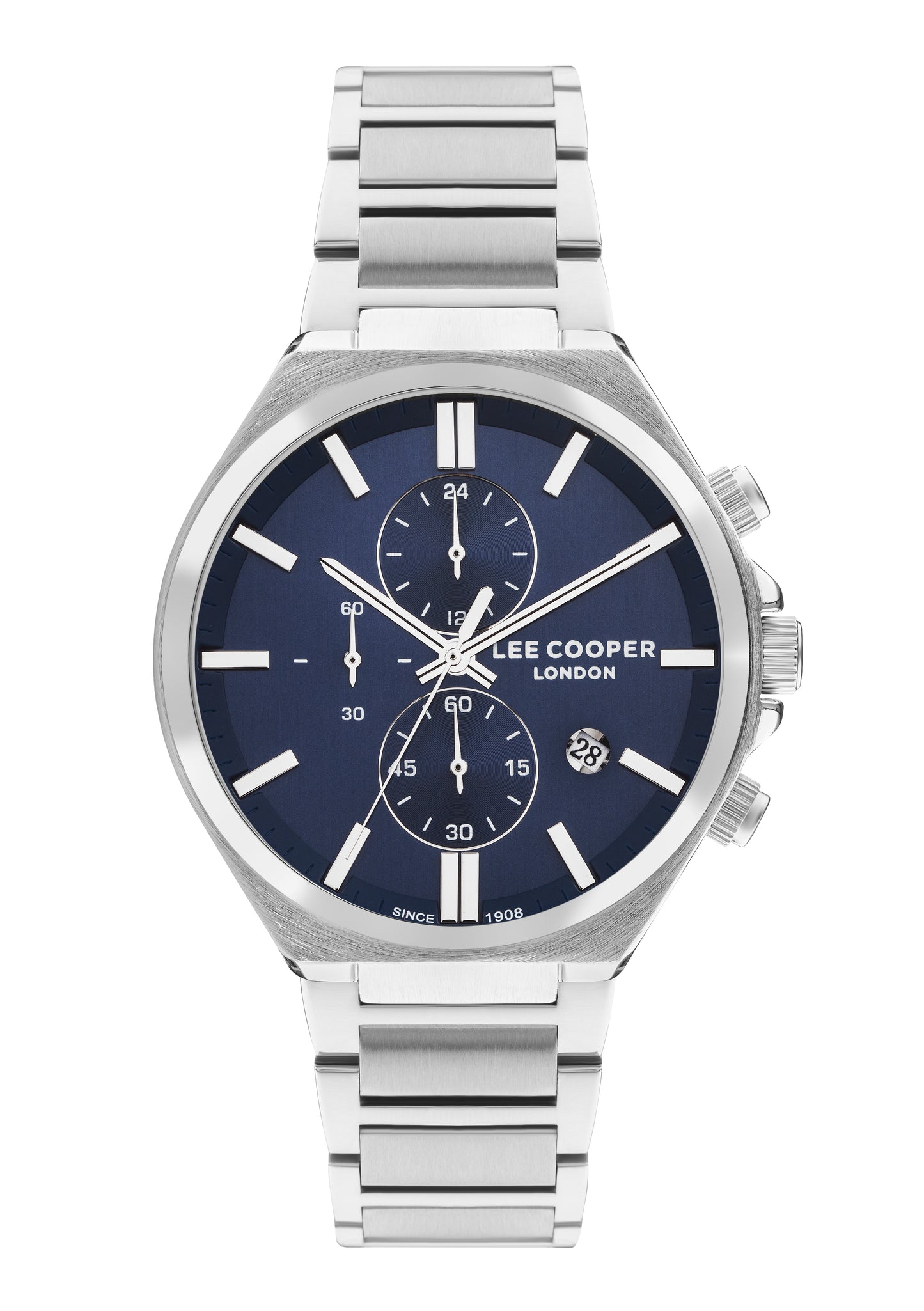 LEE COOPER CLAIRE SILVER ST. STEEL DARK BLUE DIAL CHRONOGRAPH FOR MEN