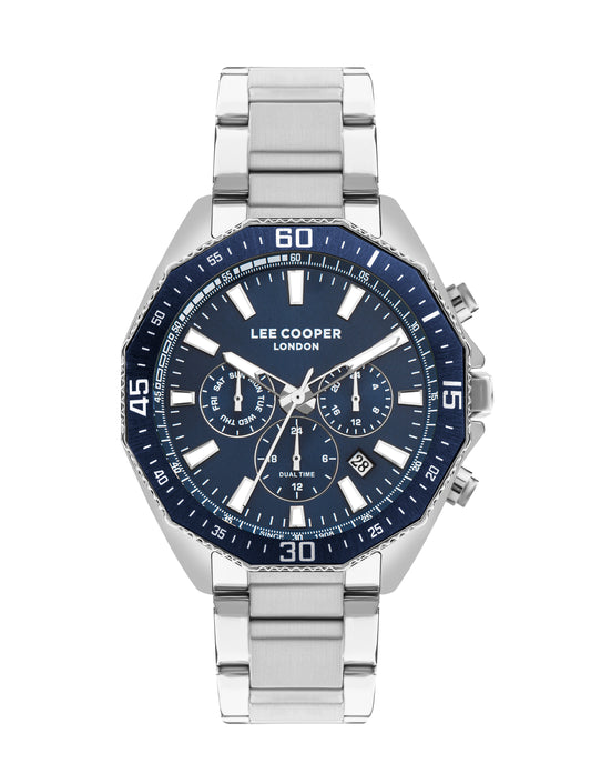 LEE COOPER ANTHONY SILVER ST. STEEL DARK BLUE DIAL MULTIFUNCTION FOR MEN