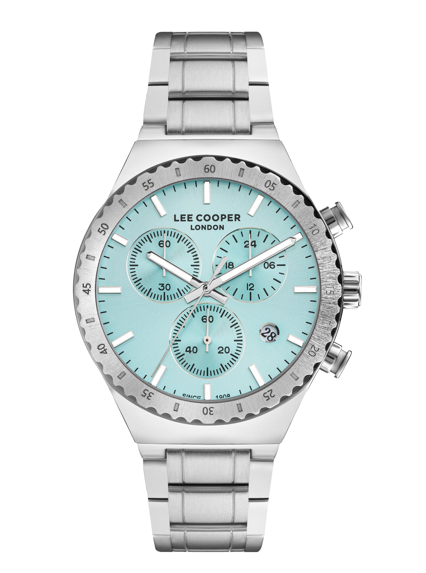 LEE COOPER THOMAS SILVER ST. STEEL TIFFANY BLUE DIAL CHRONOGRAPH FOR MEN